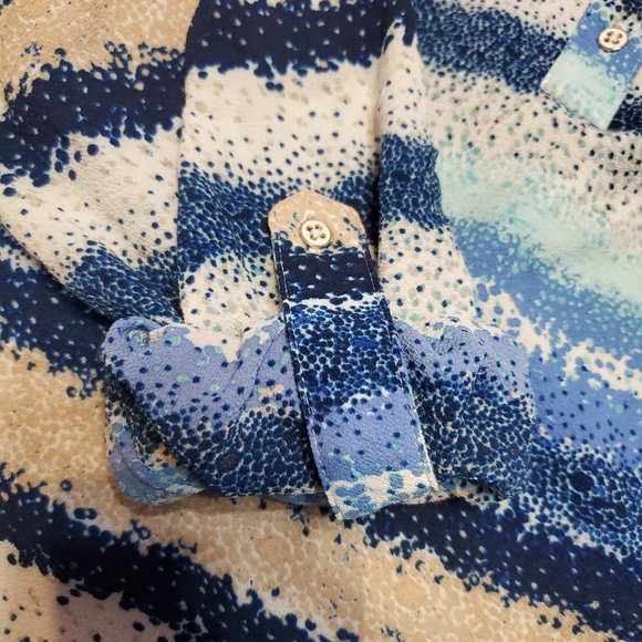 Valerie Stevens Women's Striped V-Neck Blouse Top L - Picture 5 of 6